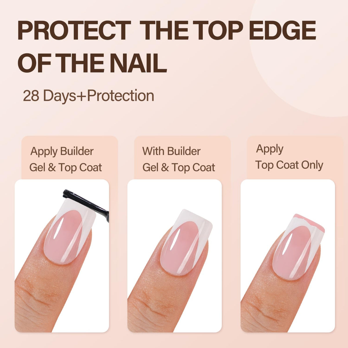 Vansiho in-use application step with glue and press-on nails for quick DIY finish