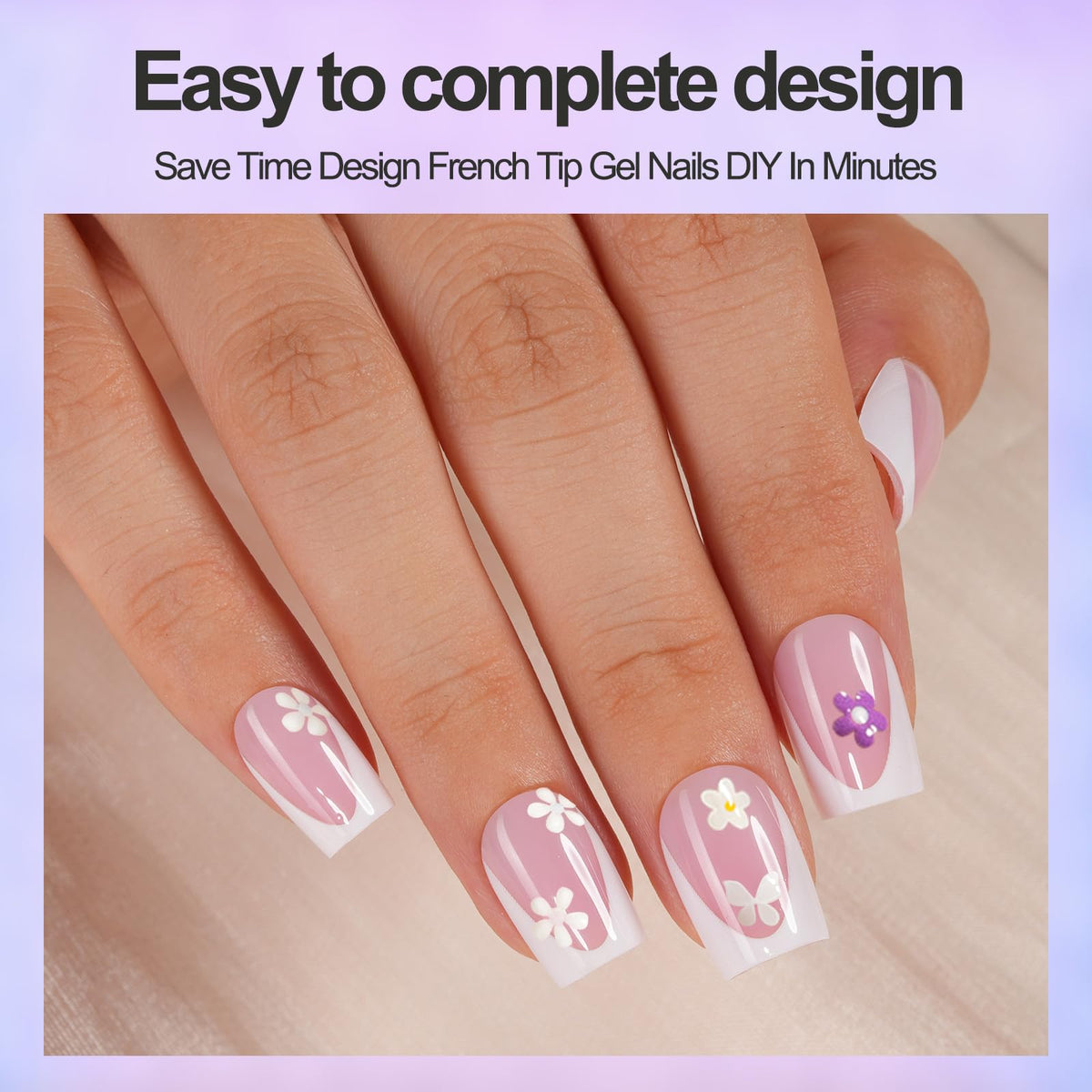 Vansiho nails in hand during application for quick salon results