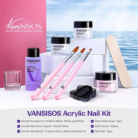 VANSISOS powders closeup of clear white pink powders for smooth, consistent beads