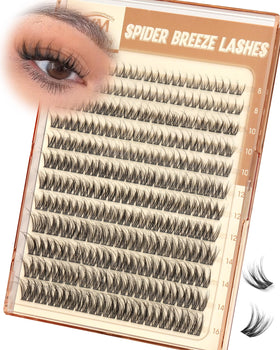 Vanssymunlin front packaging showing reusable wispy spider lash clusters benefit easy storage