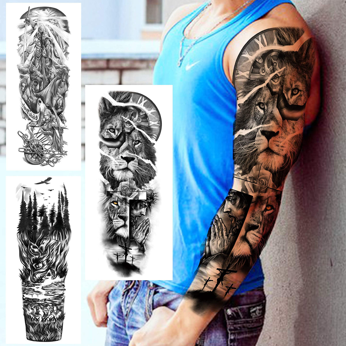 VANTATY close-up of a full-arm sleeve tattoo design showing realistic detailing and impact
