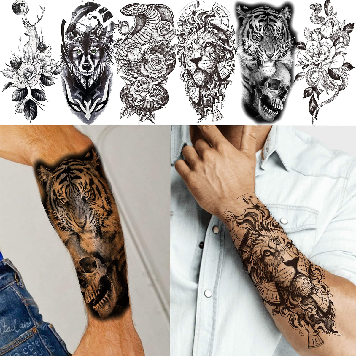 VANTATY model wearing sleeve tattoos at a party showing costume-ready visual effect