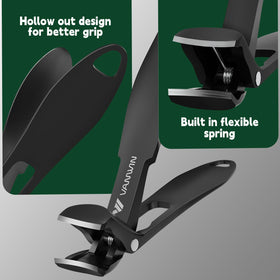 VANWIN built-in catcher capturing clippings to keep surfaces clean and tidy