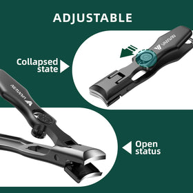 VANWIN nail clipper catcher open capturing clippings for no‑mess trimming