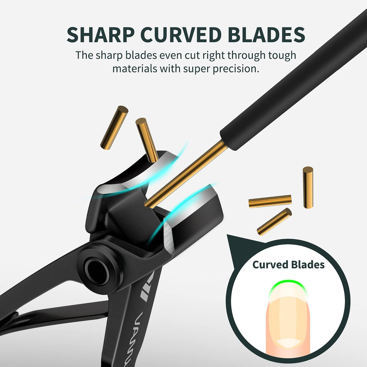 VANWIN wide jaw open to 16mm demonstrating fit for thick nails