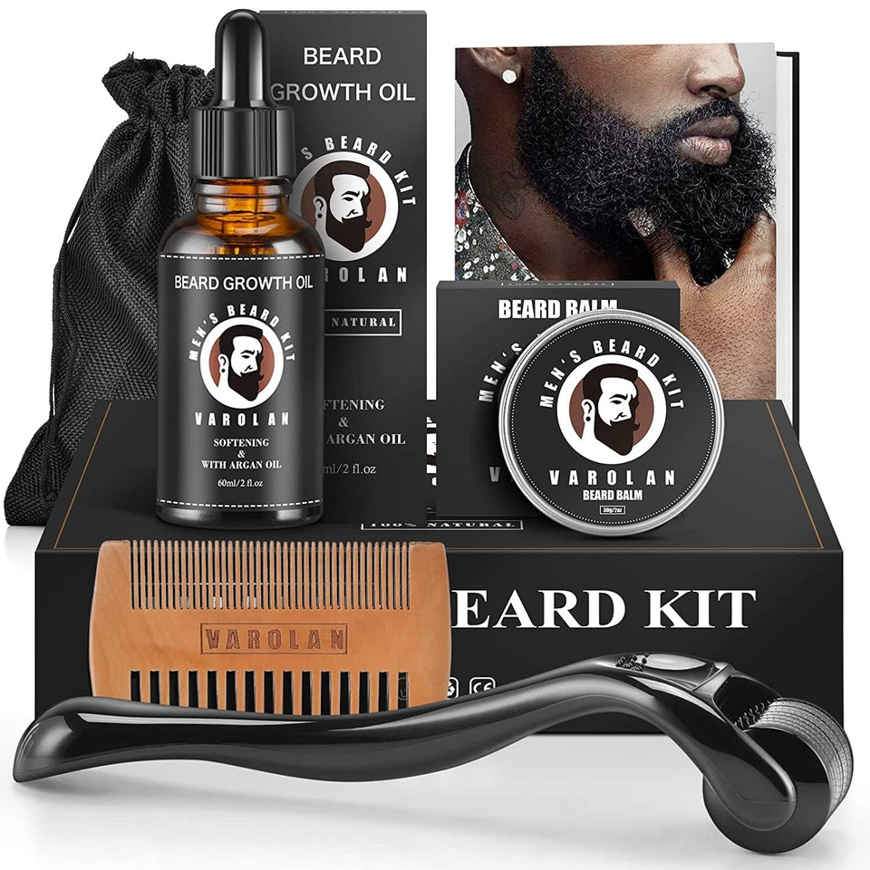 Varolan front packaging showing complete beard kit benefits