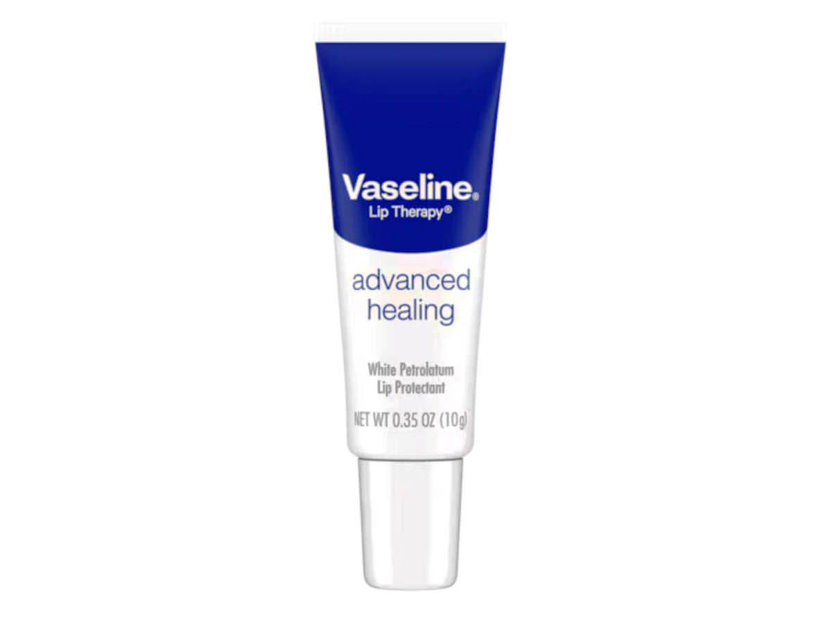 Close-up of Vaseline tin label highlighting brand and product details