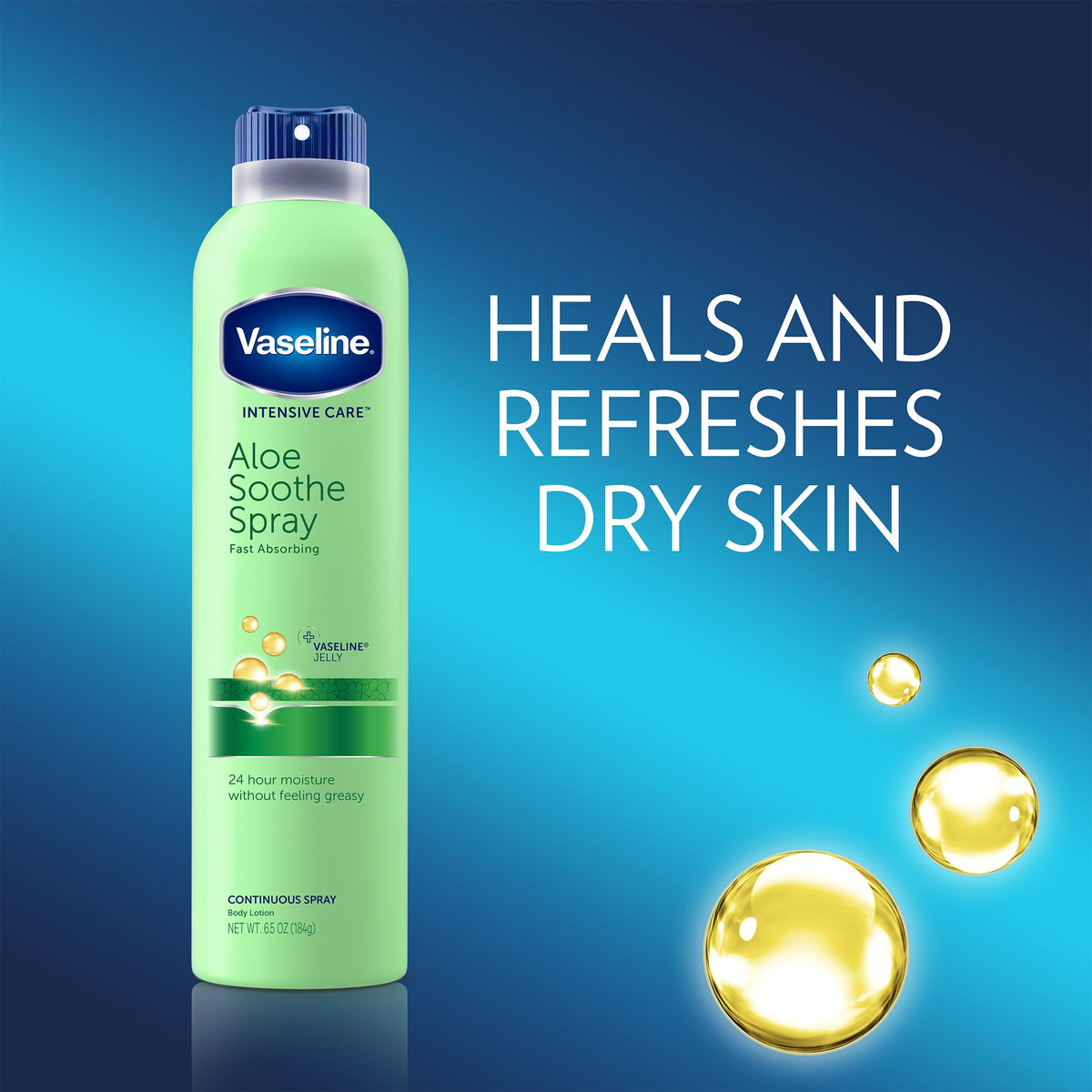 Vaseline fine mist close-up demonstrating quick, even application benefit