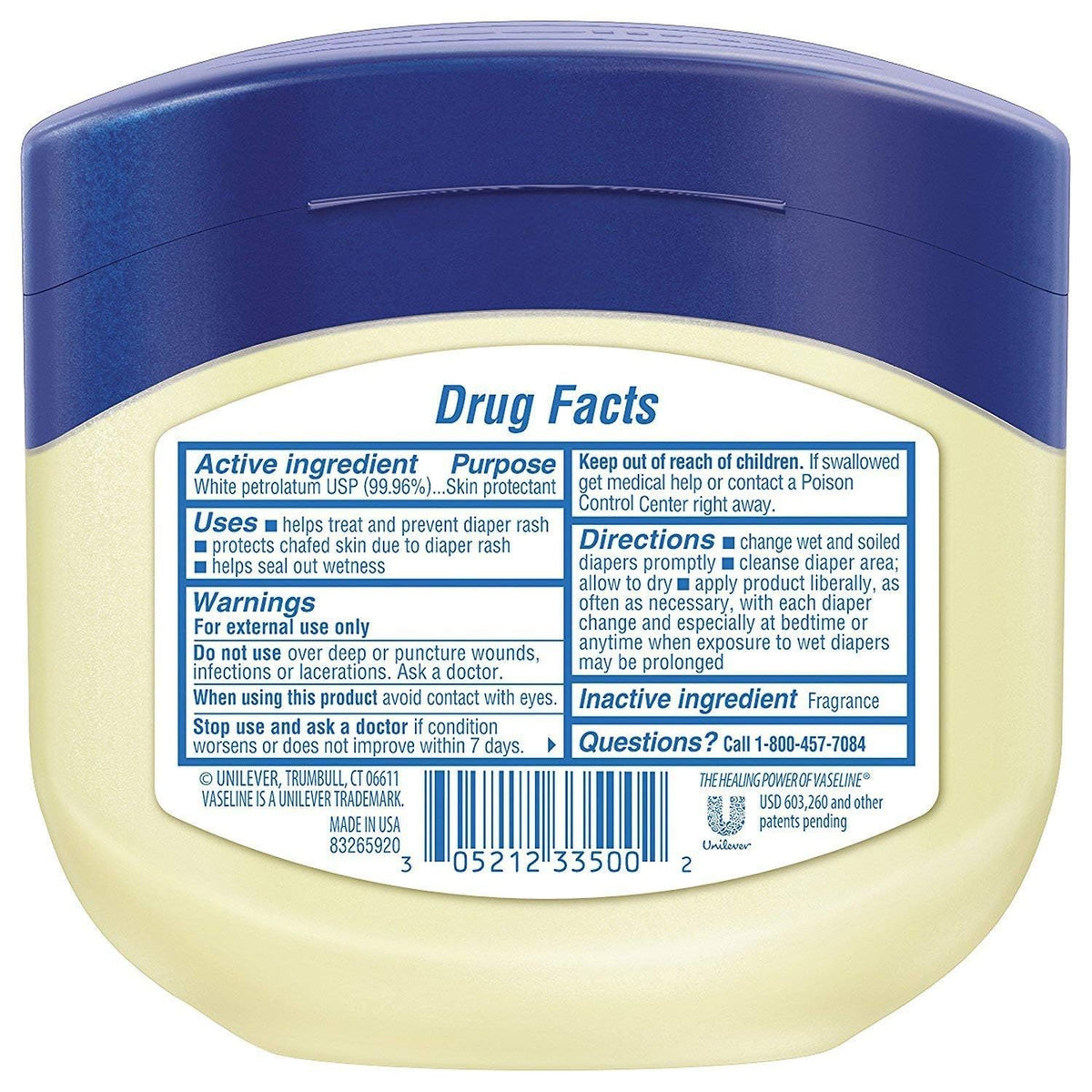 Vaseline in a nighttime changing routine promoting skin comfort