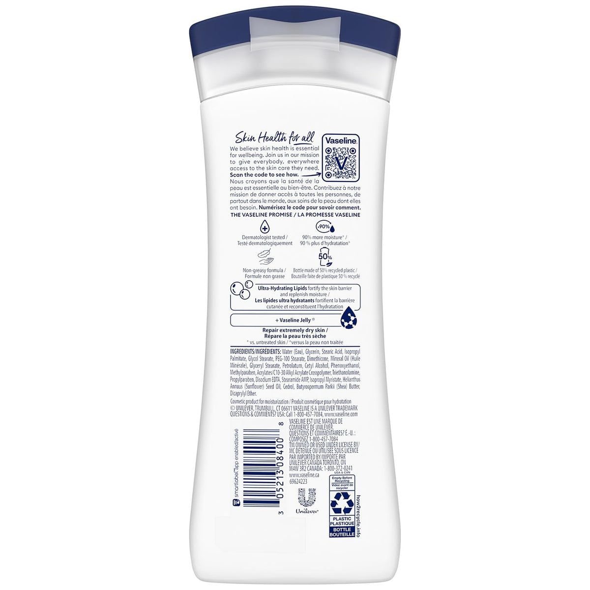 Vaseline lotion texture close-up on pump highlighting fast-absorbing hydration