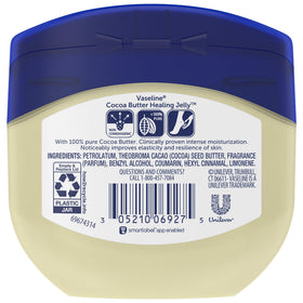 Vaseline open tub texture of cocoa butter jelly for smooth application