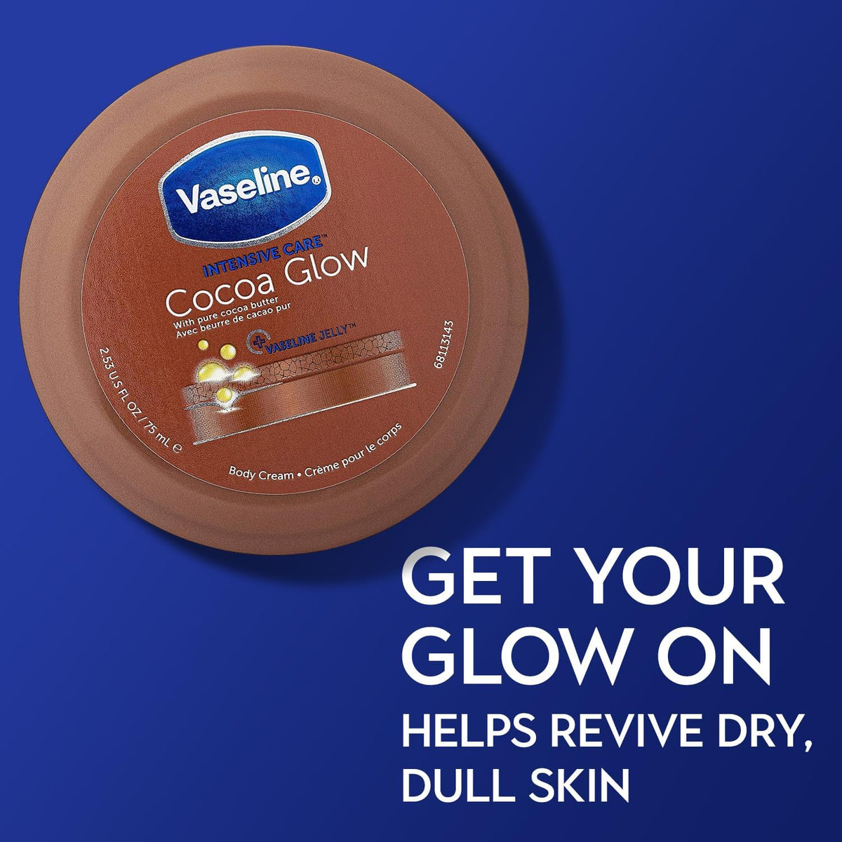 Vaseline cream texture close-up showing smooth cocoa butter nourishment