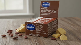 Vaseline cocoa sticks stored in purse and desk illustrating convenient access