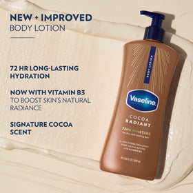 Vaseline bottle label noting 50% recycled plastic and sustainability benefit