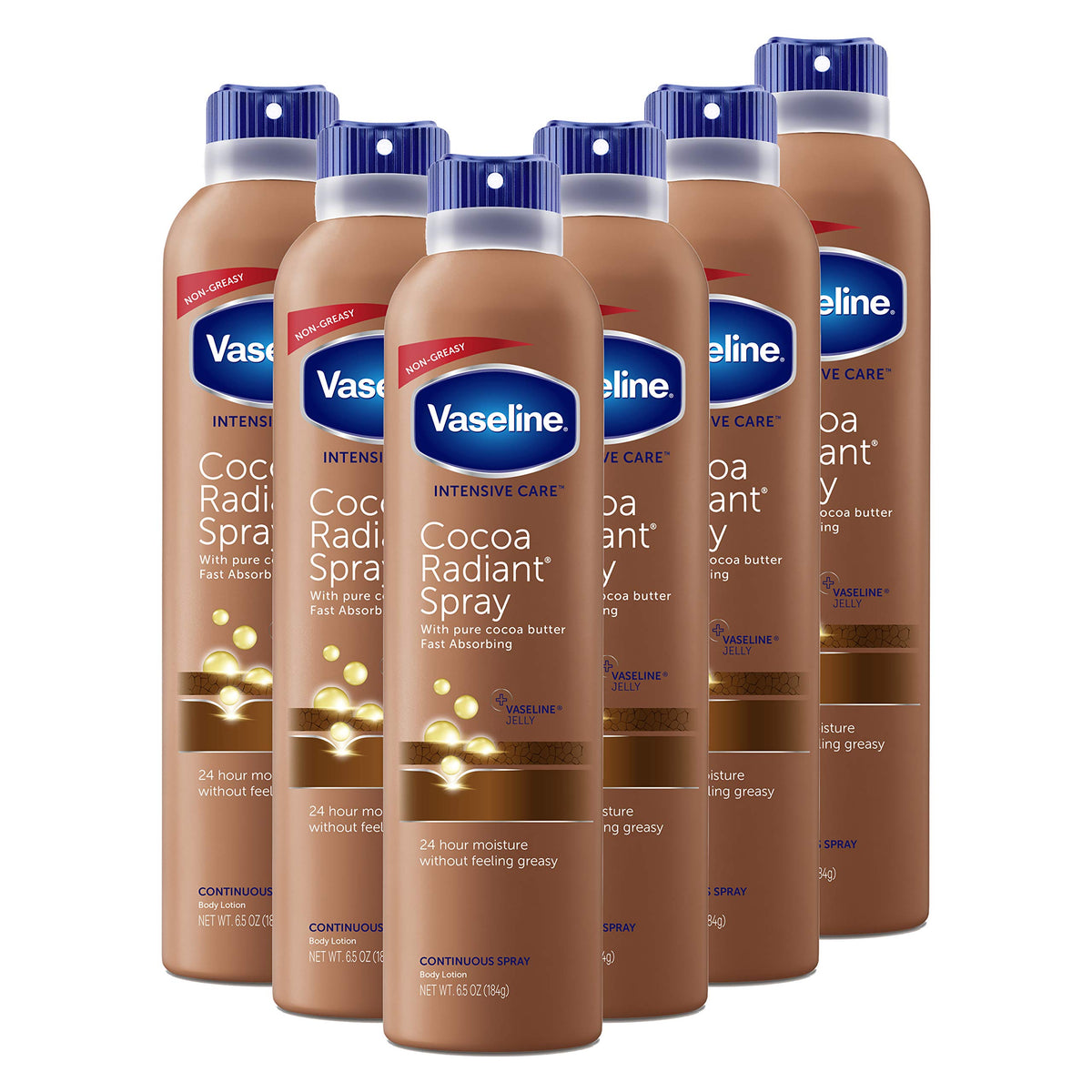 Vaseline front packaging showing bottle and product name for instant identification and trust
