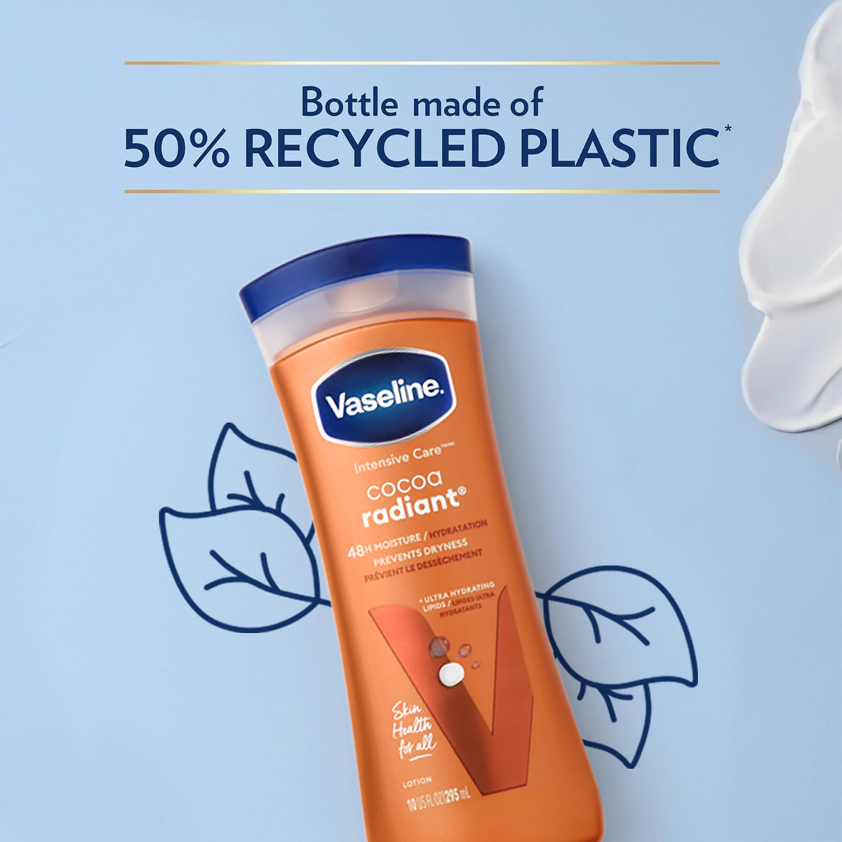 Closeup of Vaseline ingredients label highlighting cocoa butter and lipids