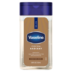Vaseline gel-to-oil texture on fingertip highlighting smooth application benefit