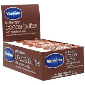 Vaseline cocoa stick close-up revealing smooth twist-up tip for quick glide