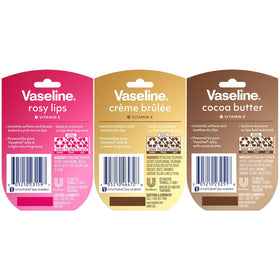 Vaseline crème brûlée open jar showing smooth balm texture for hydration