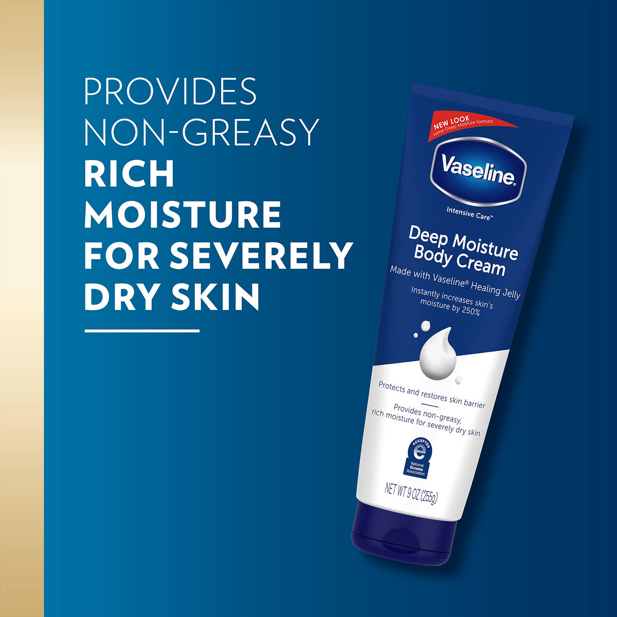 Vaseline cream applied on hand demonstrating fast hydration and non-greasy finish