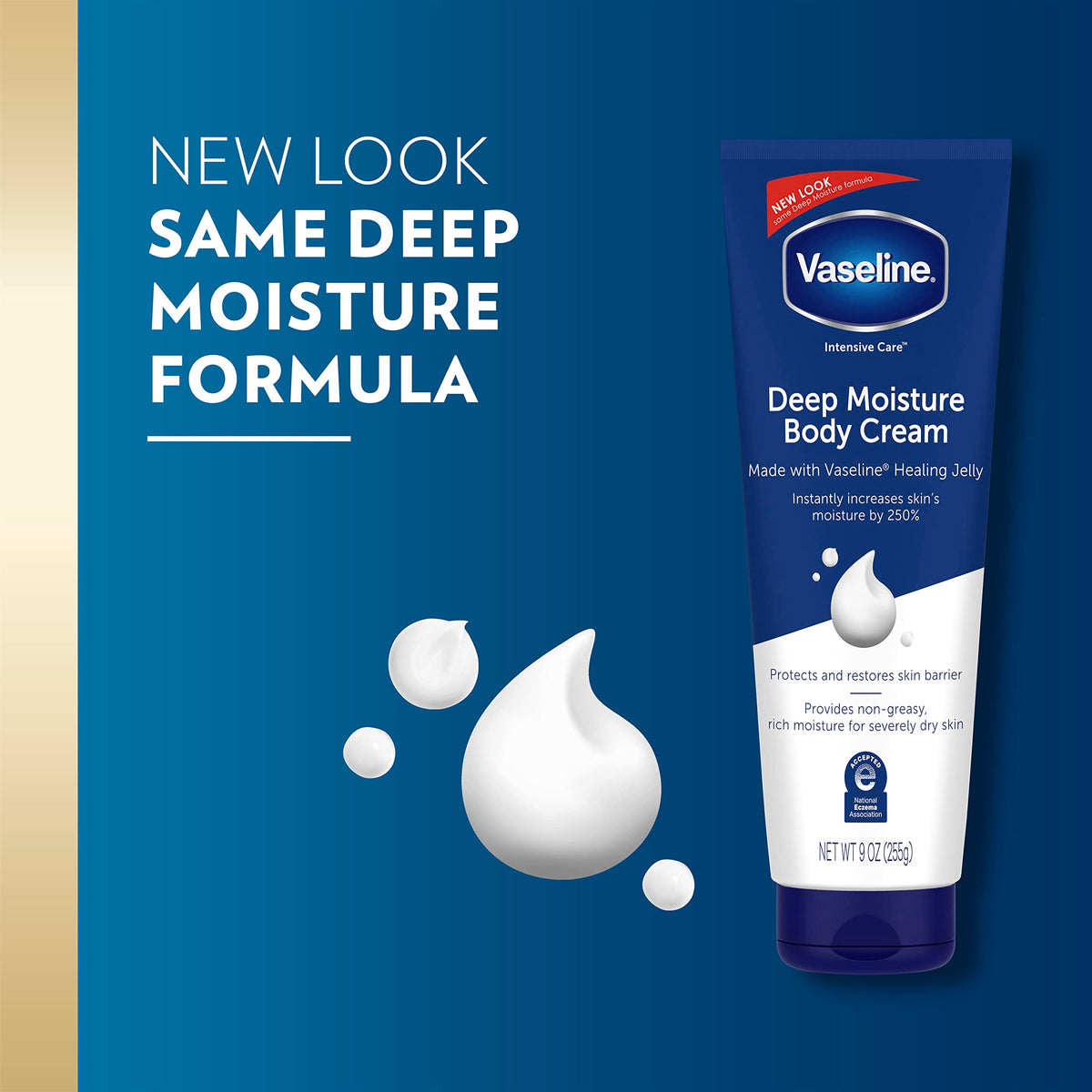 Vaseline cream texture close-up highlighting rich smoothness and absorbent feel
