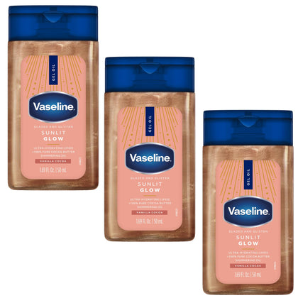 Vaseline front pack shot showing bottle and vanilla cocoa scent benefit