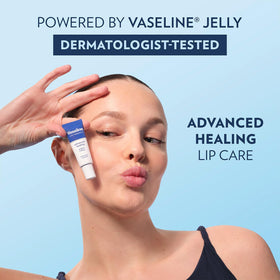 Vaseline product label and ingredients list highlighting dermatologist-tested benefit