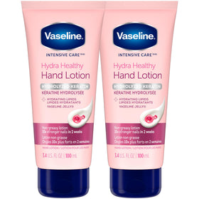 Vaseline front packaging showing 2-pack and benefits of keratin