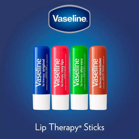 Vaseline lip therapy used outdoors to protect lips from wind and dry air