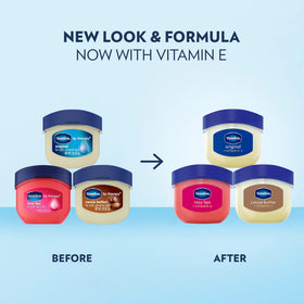 Vaseline Original open jar showing clear balm and quick moisturizing