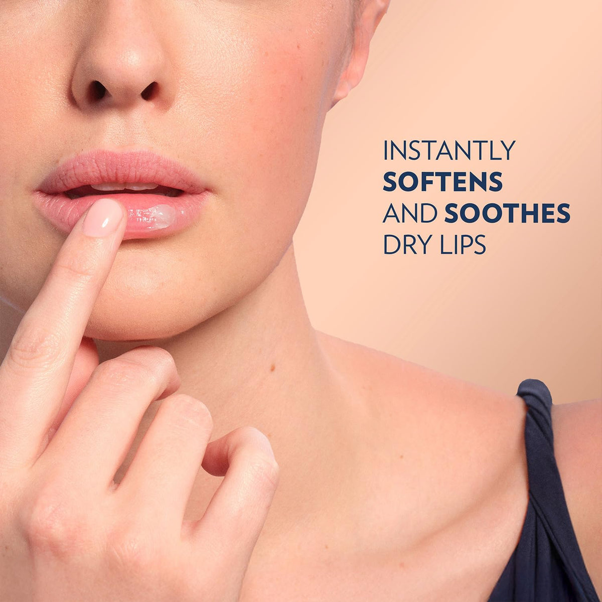 Vaseline applied to lips before and after showing softer, smoother appearance