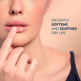Vaseline applied to lips before and after showing softer, smoother appearance