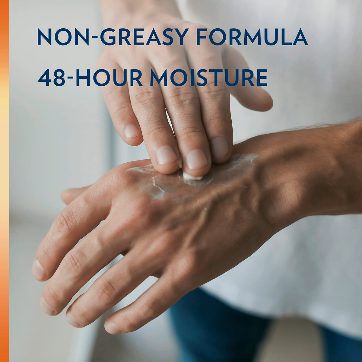 Applying Vaseline lotion to hands showing quick absorption and hydration