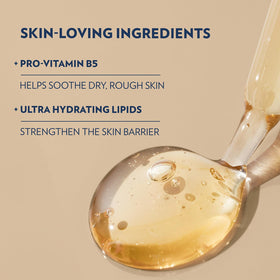Close-up of Vaseline lotion texture illustrating smooth fast-absorbing formula