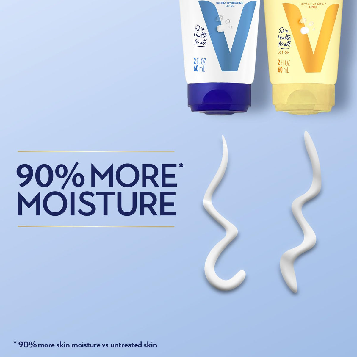 Cream texture swatch displaying Vaseline microdroplets for long-lasting moisture