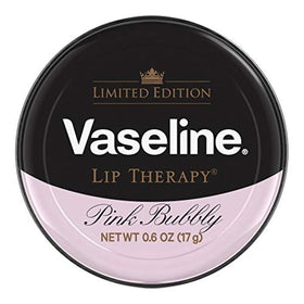 vaseline limited edition pink bubbly front tub showing label and compact design benefits portability