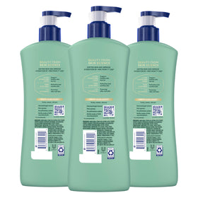 Vaseline lotion texture close-up emphasizing smooth, fast-absorbing formula