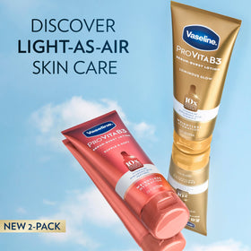 close-up of Vaseline serum texture displaying lightweight water-like droplets and silky finish benefit