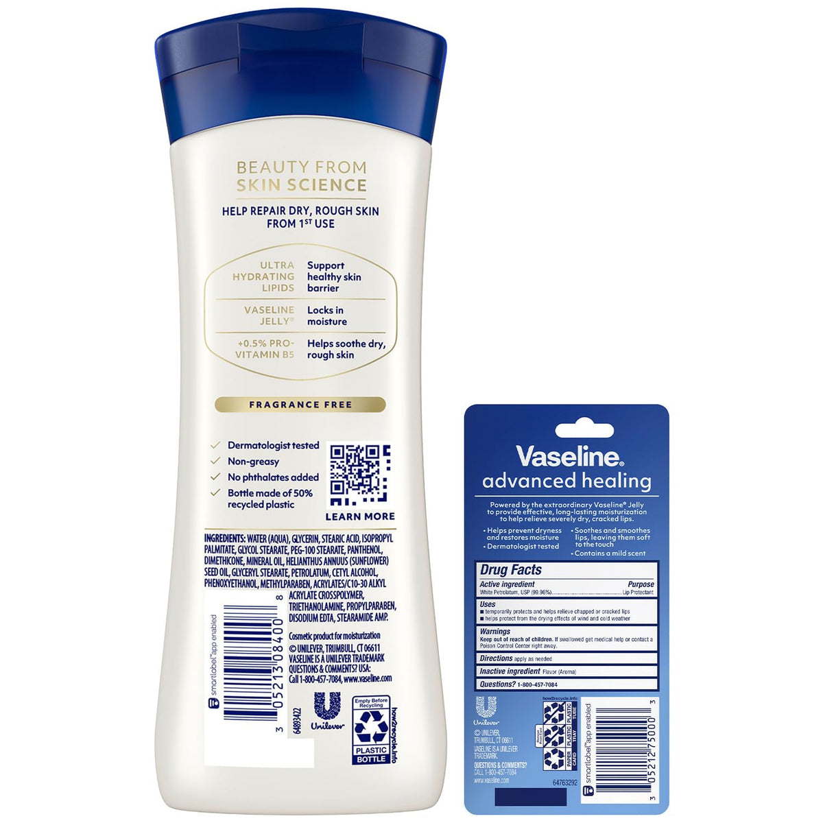 Vaseline lip therapy tube close-up for immediate lip moisture protection