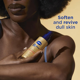 Vaseline Radiant X application on arm demonstrating quick absorption and glow