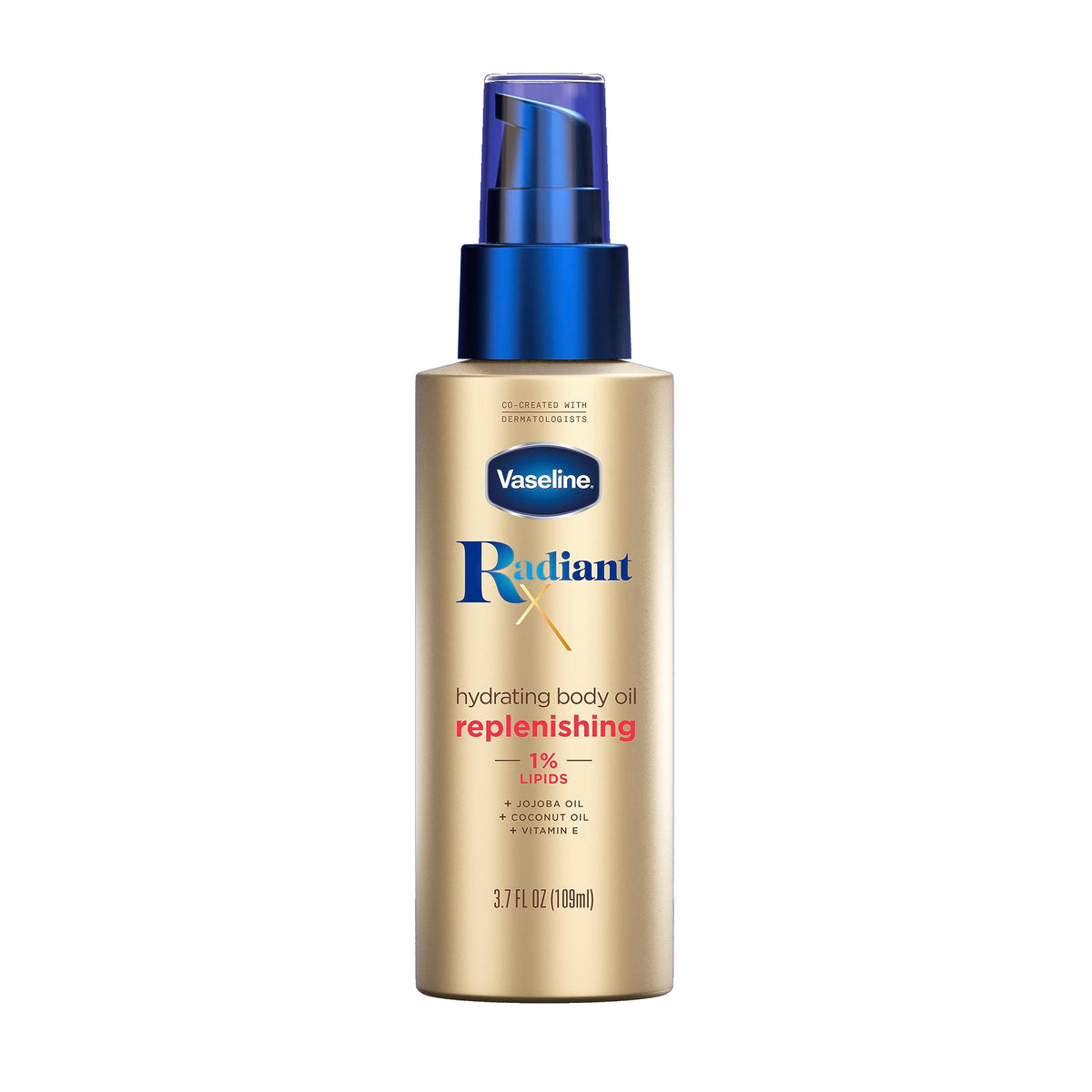 Vaseline Radiant X front packaging showing bottle and label benefits
