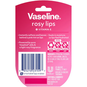 Vaseline rosy lips open jar texture displaying smooth jelly and quick-moisture uptake