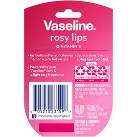 Vaseline open jar top view showing smooth rosy balm texture and hydration