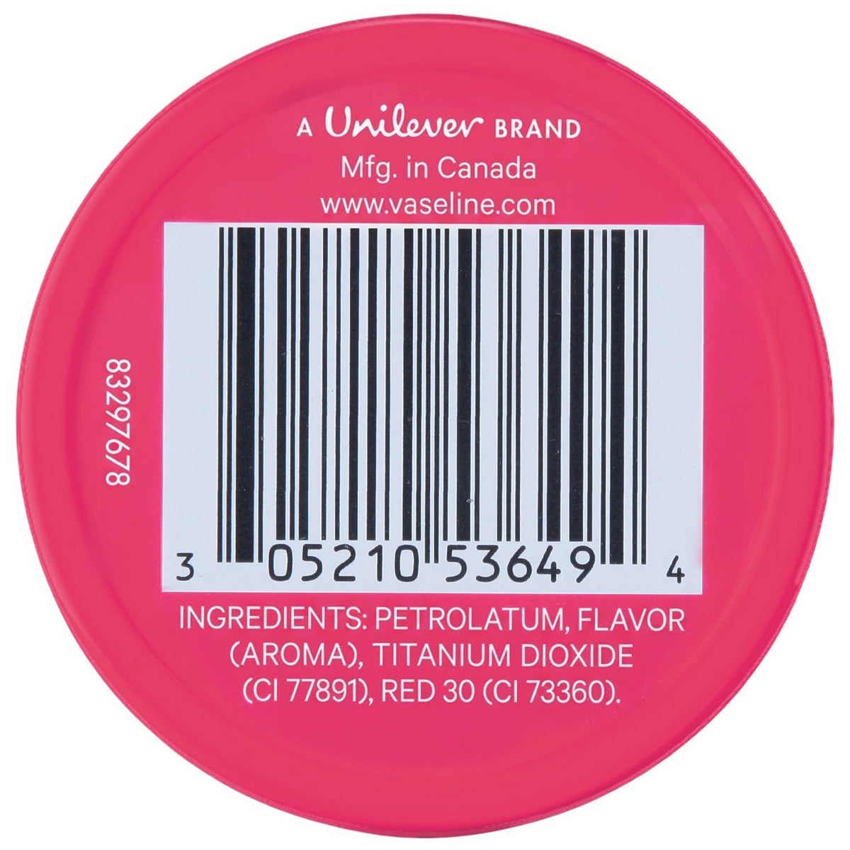 Vaseline Rosy Lips open tub revealing smooth balm texture for quick moisturization
