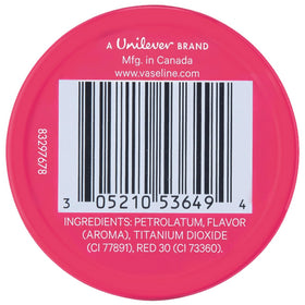 Vaseline Rosy Lips open tub revealing smooth balm texture for quick moisturization