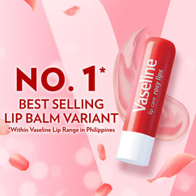 Vaseline rosy stick inside purse conveying travel-ready lip care