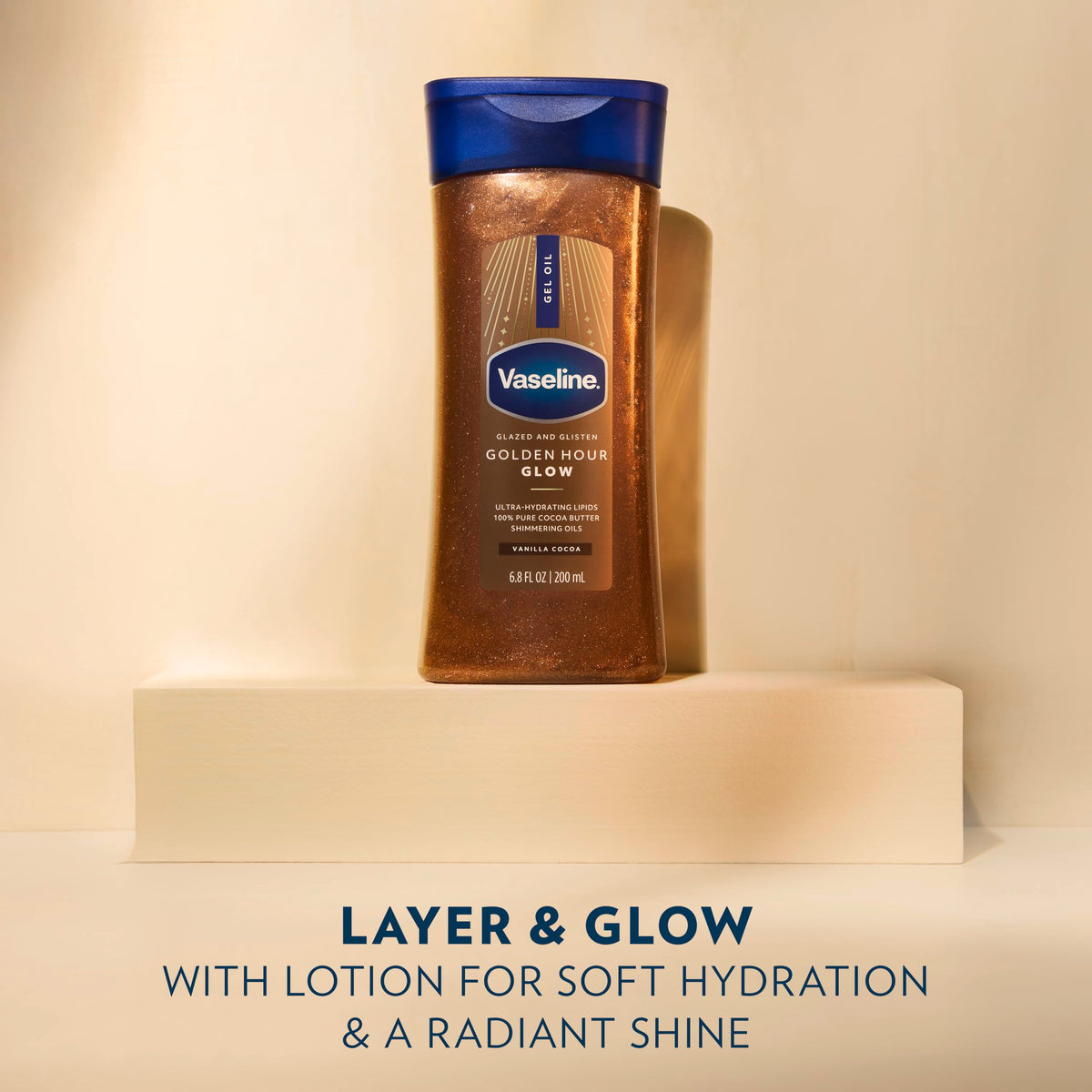 Model shoulders and collarbone with Vaseline glow showcasing flattering radiance