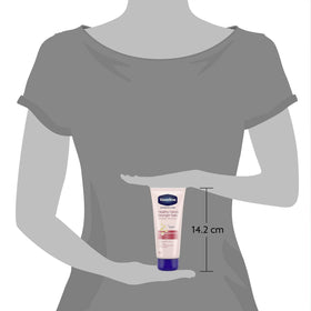 Vaseline tube next to purse showing travel-friendly 3.4 oz size benefit