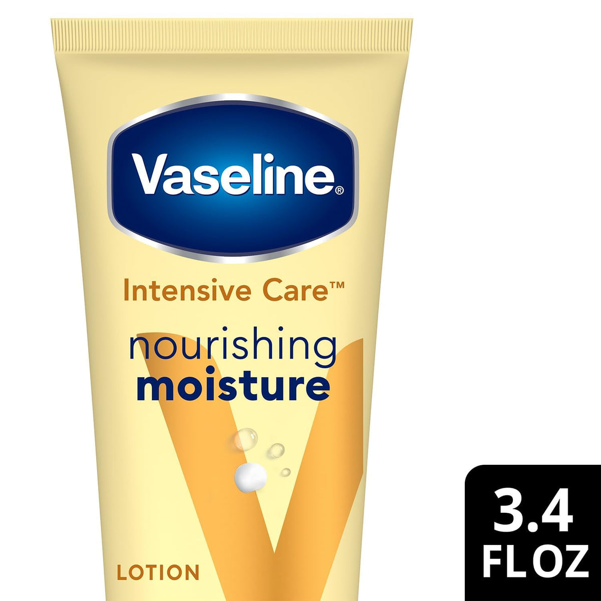 Vaseline lotion texture on hand pump showing quick absorption benefit