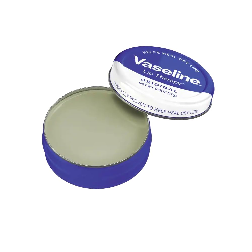 Vaseline tin close-up of the smooth jelly texture for long-lasting moisture